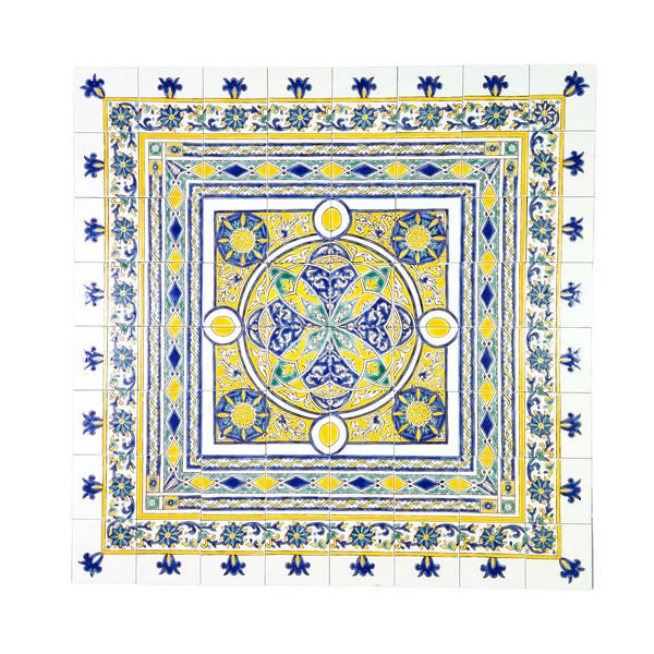 Artisanal Geometric Mural 48 x 48